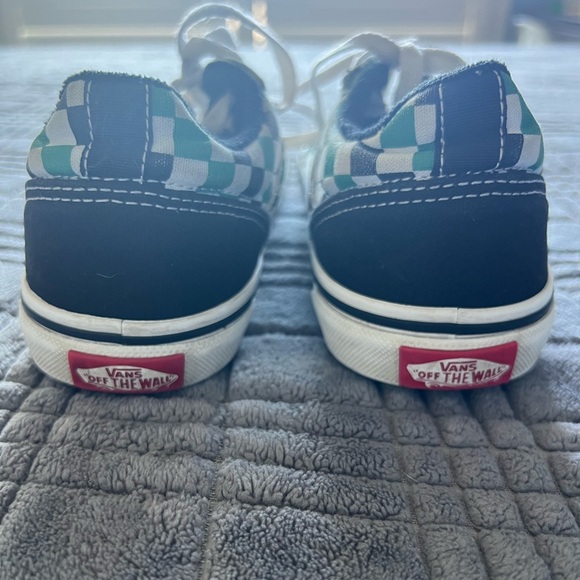 Vans green/black/white checkerboard, Little Boys size 3 - Picture 3 of 12